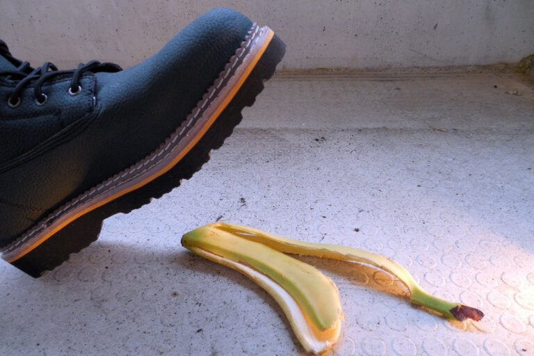 shoe and banana peel