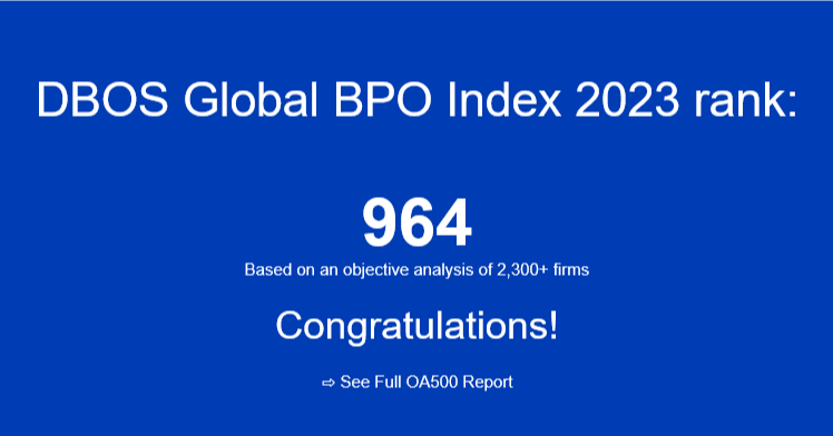 dbos global BPO index ranking 2023