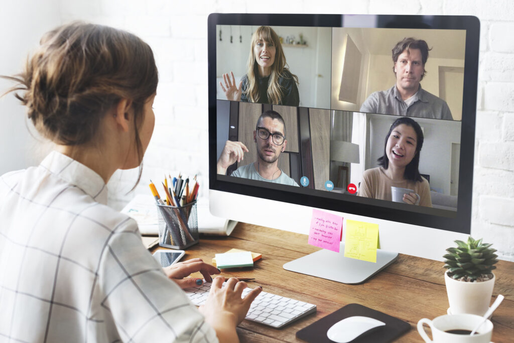 woman doing a zoom call