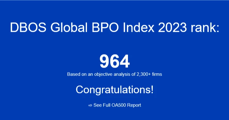 dbos global BPO index ranking 2023