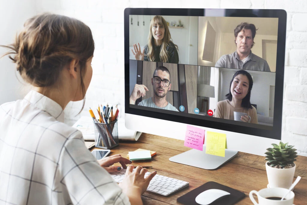 woman doing a zoom call